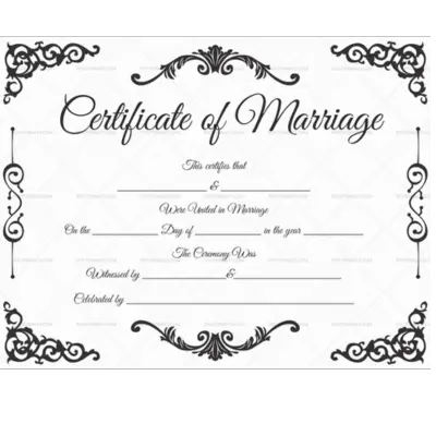 Marriage certificate