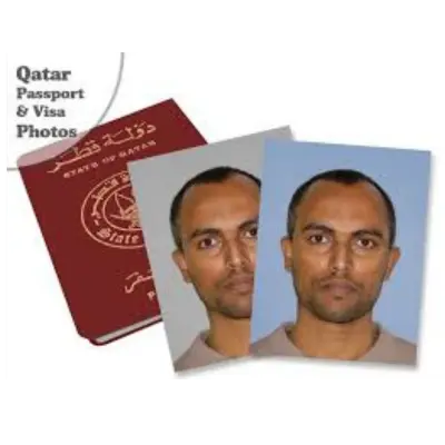 Qatari Passport and Visa photo